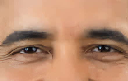Unpixelate (Trained) — a 100% crop of the same frame